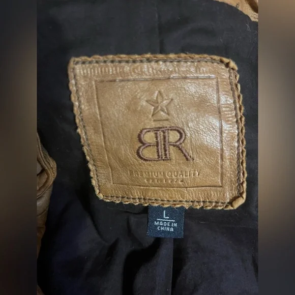 Banana Republic BR Leather Bomber Jacket Brown Size L - Picture 9 of 13